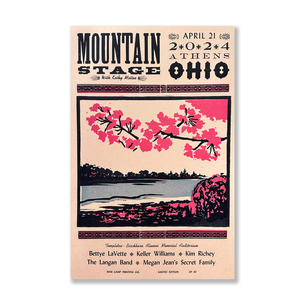04212024 // Mountain Stage Concert, 11" x 17" Base Camp Printing Co.