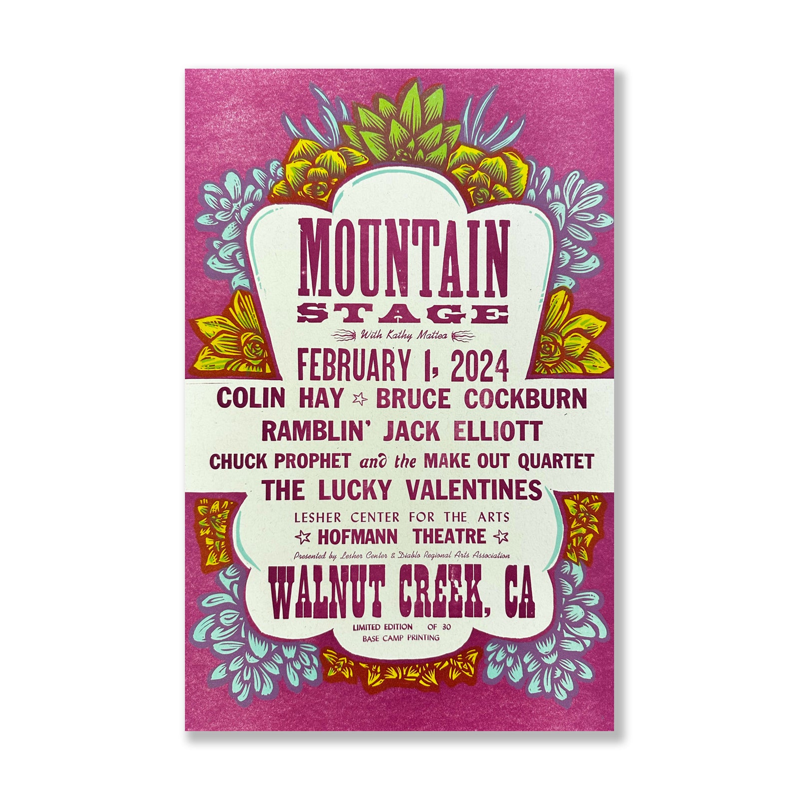 Mountain stage letterpress concert art print