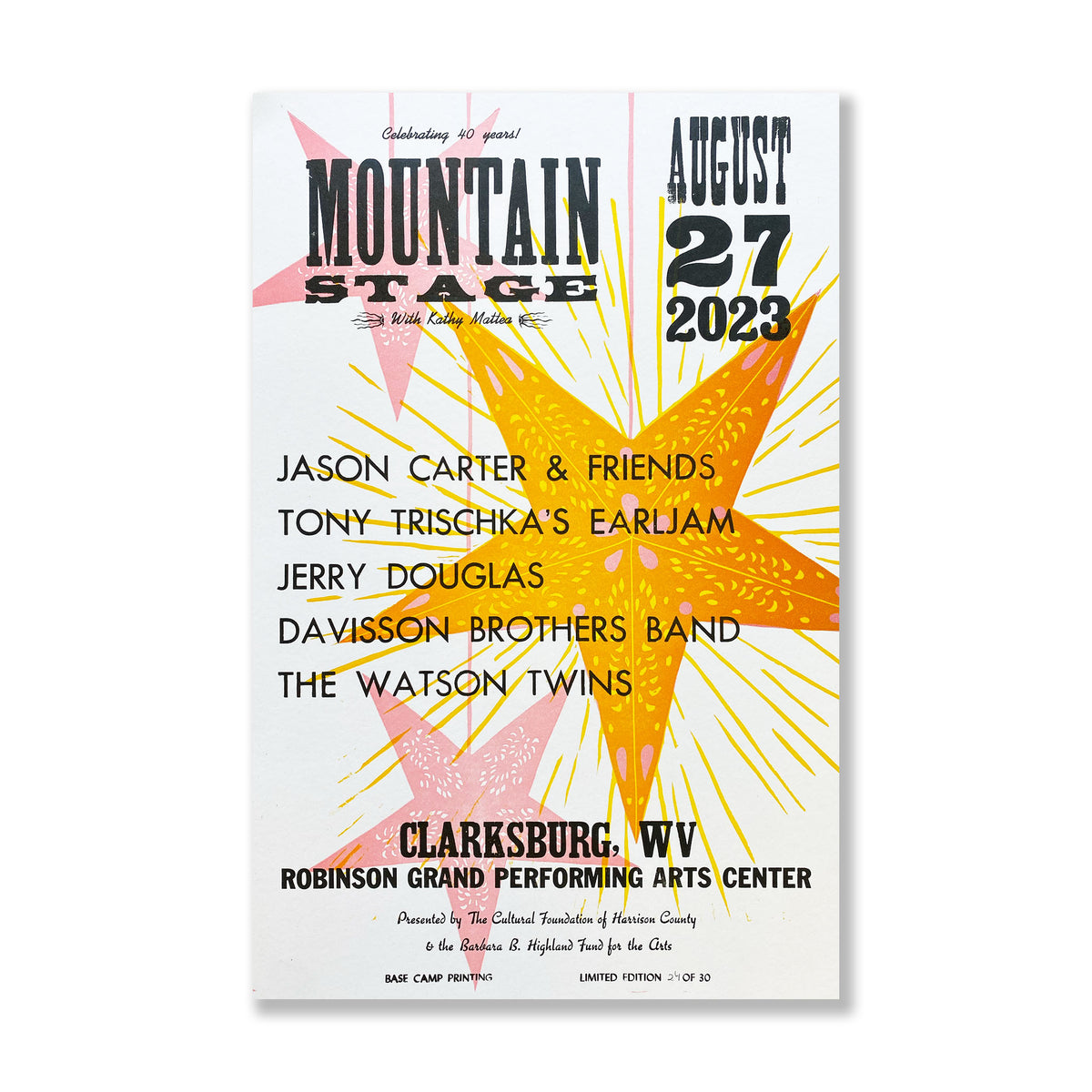 August 27, 2023 Mountain Stage Poster