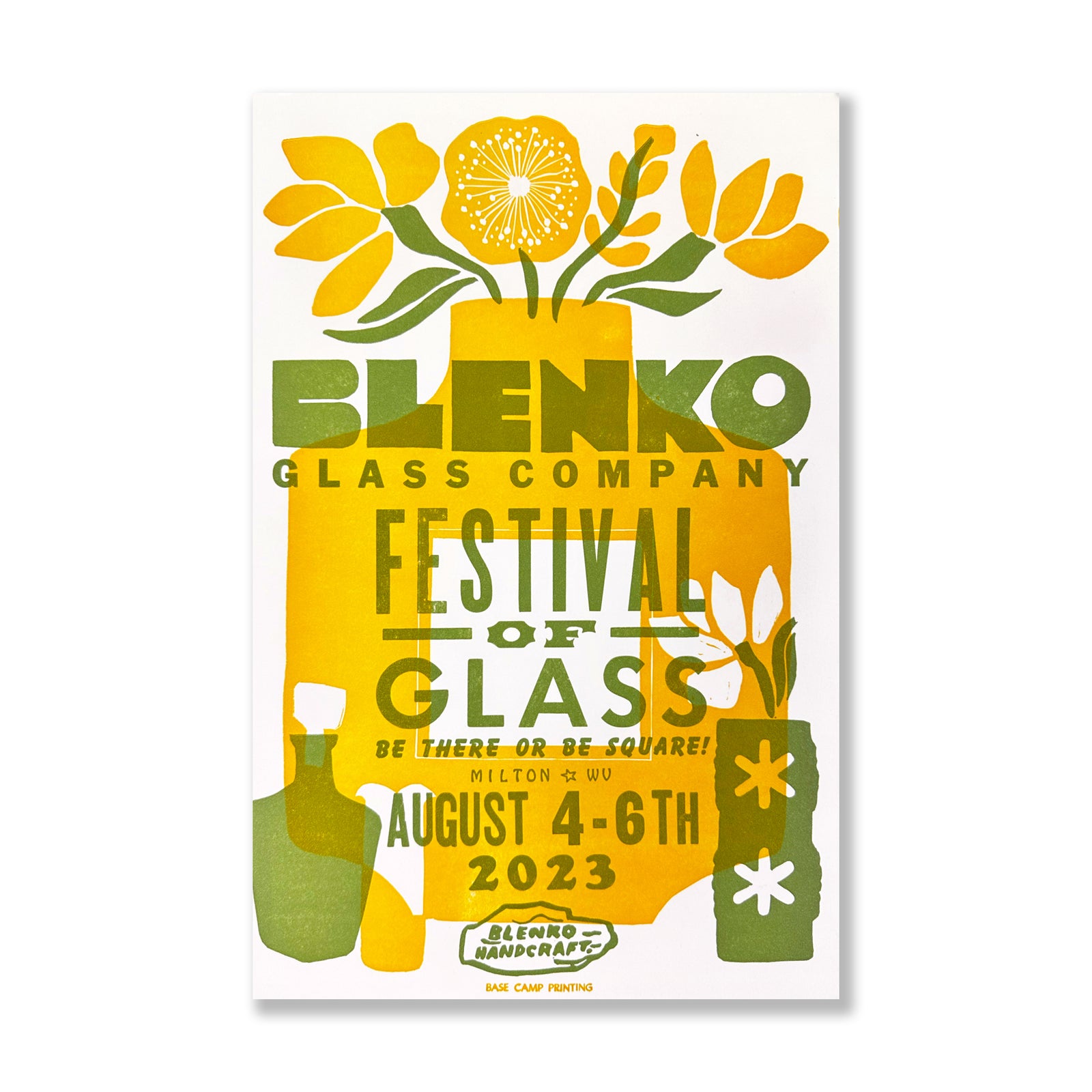 Blenko festival of glass 2023 letterpress art print