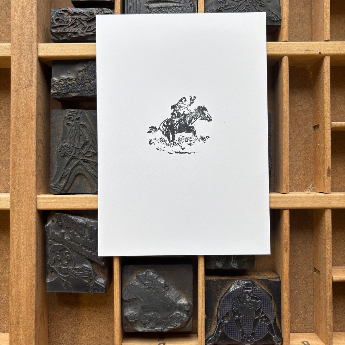 Cowgirl - Vintage Letterpress Block 5x7 Print