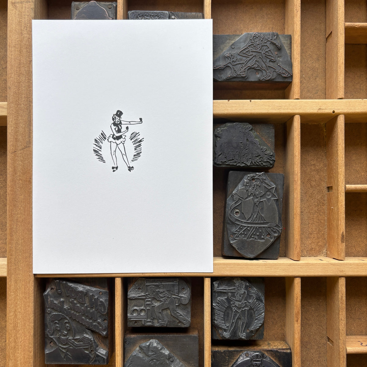 Tap Dancer - Vintage Letterpress Block 5x7 Print