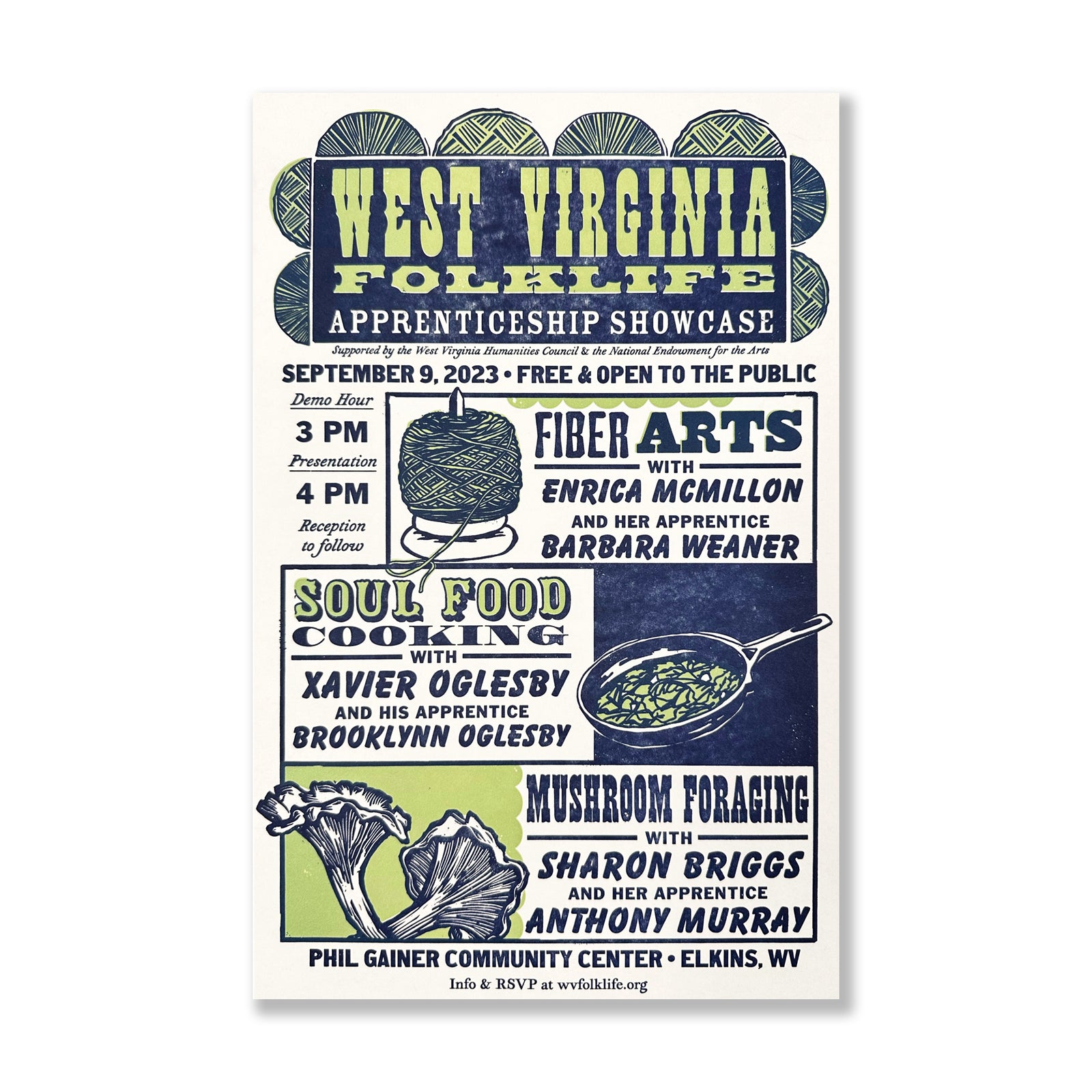 WV Folklife Apprentice Showcase letterpress art print
