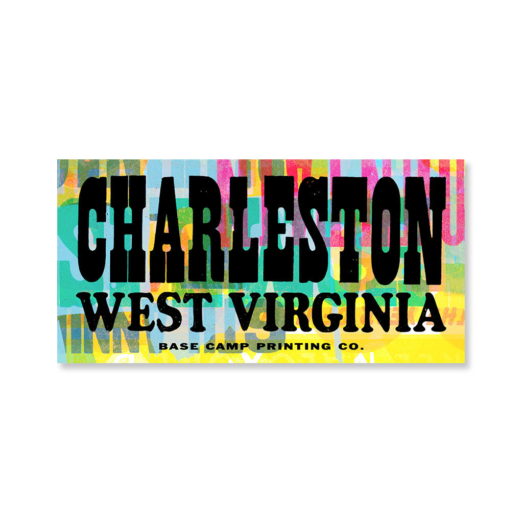 Charleston, WV Wood Type Sticker