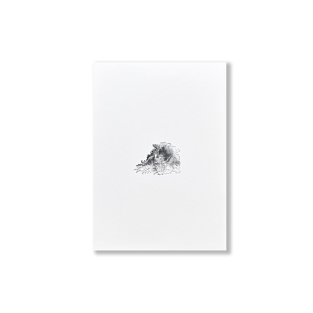 Deer - Vintage Letterpress Block 5x7 Print