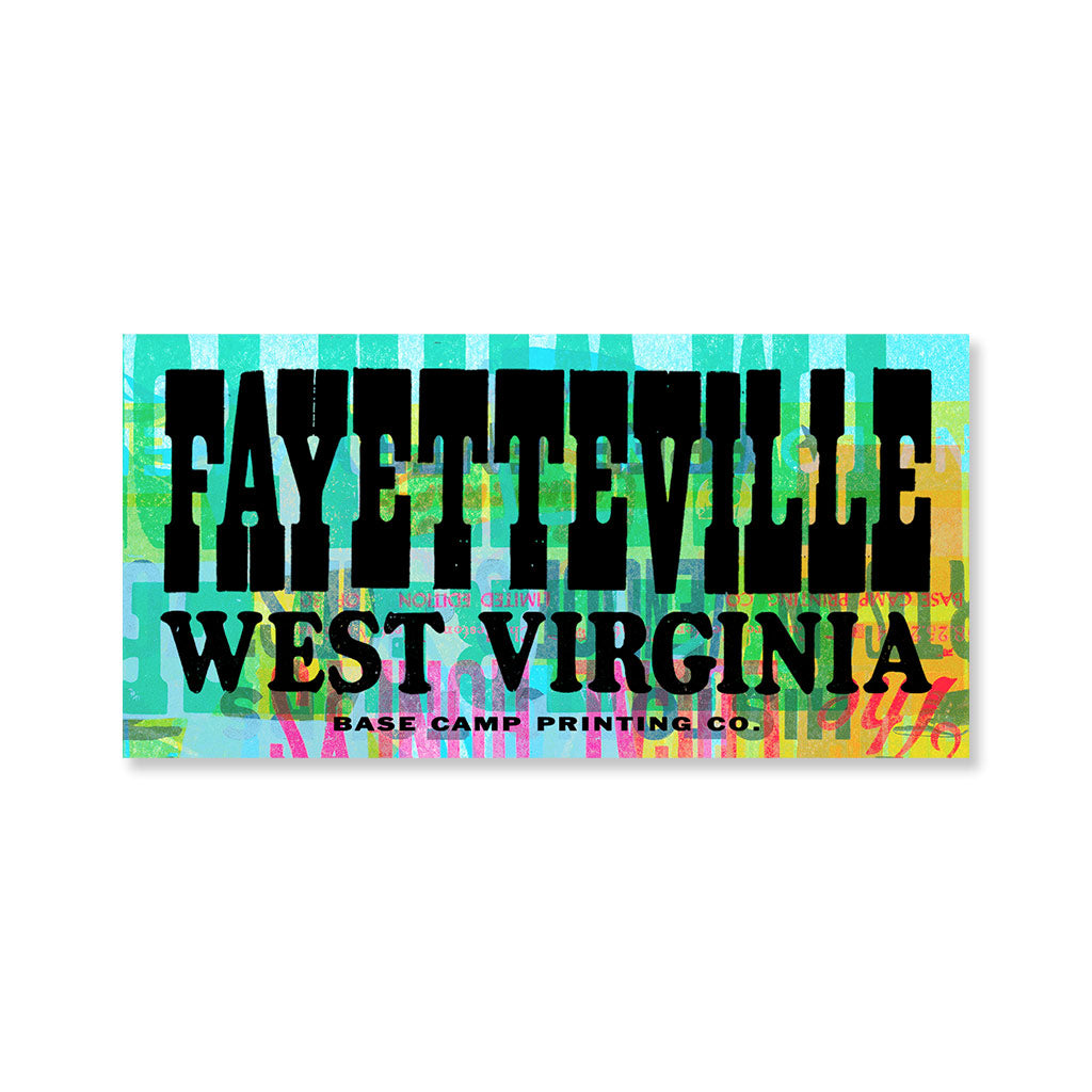 Fayetteville, WV Wood Type Sticker