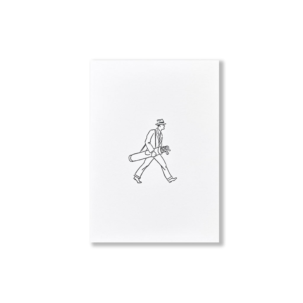 Golfer - Vintage Letterpress Block 5x7 Print
