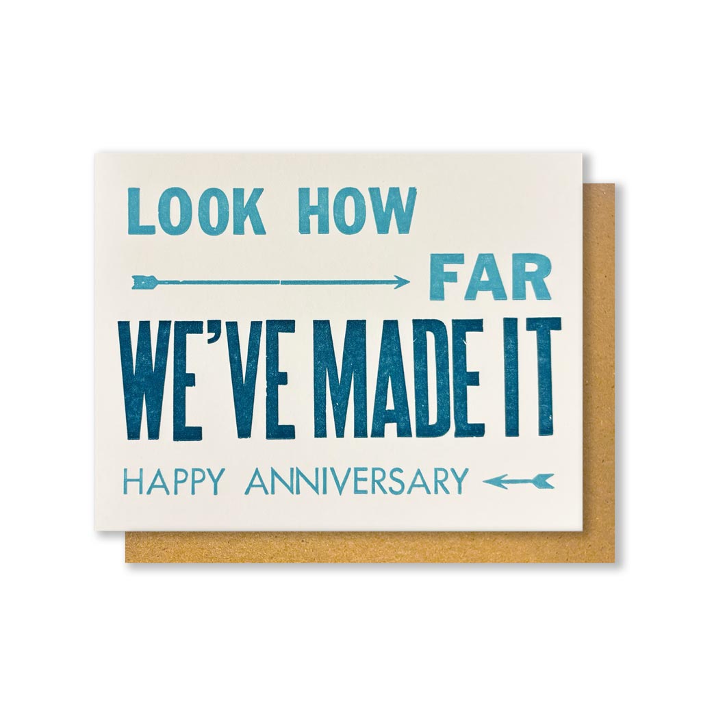 Look How Far We&#39;ve Made It Anniversary Card