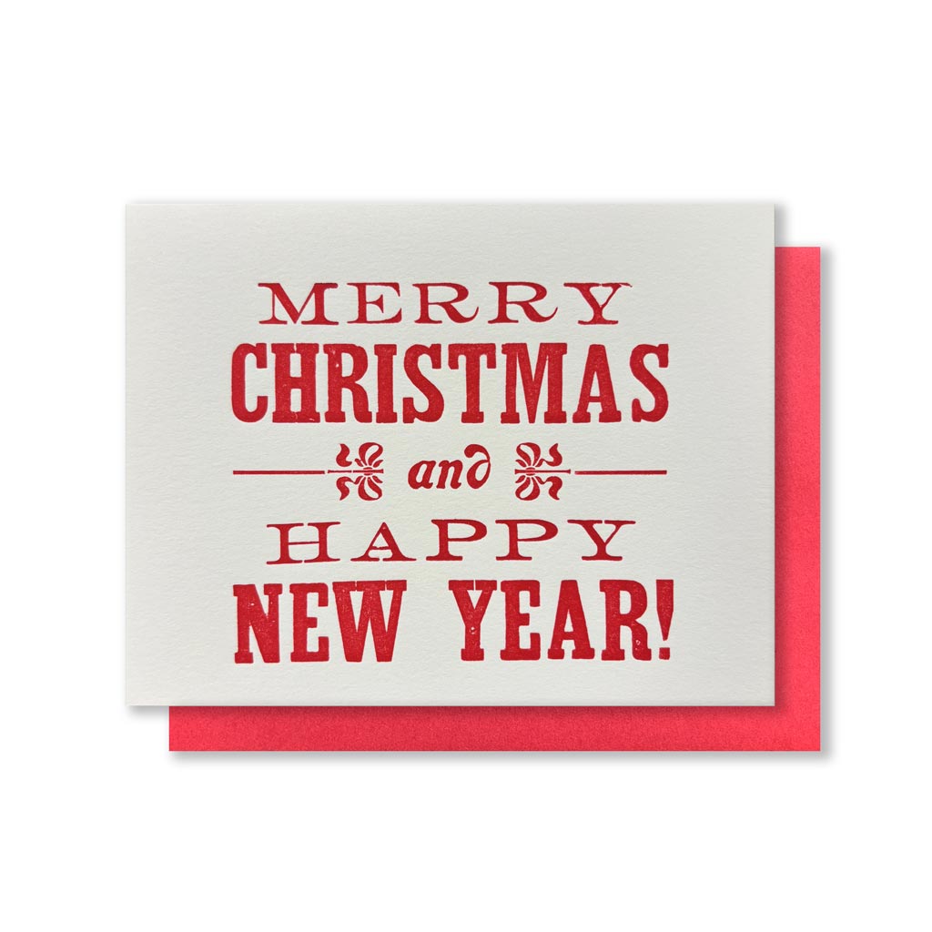 Merry Christmas and Happy New Year Holiday Card