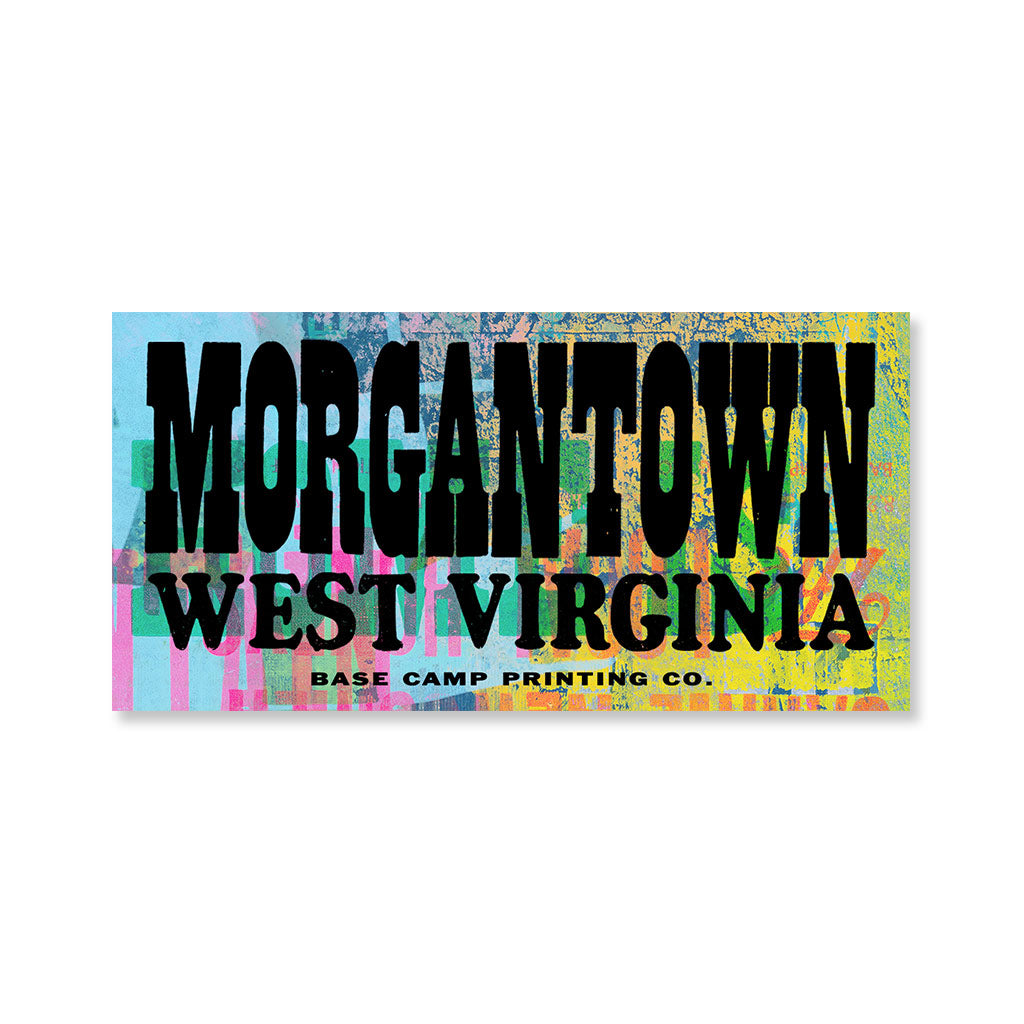 Morgantown, WV Wood Type Sticker