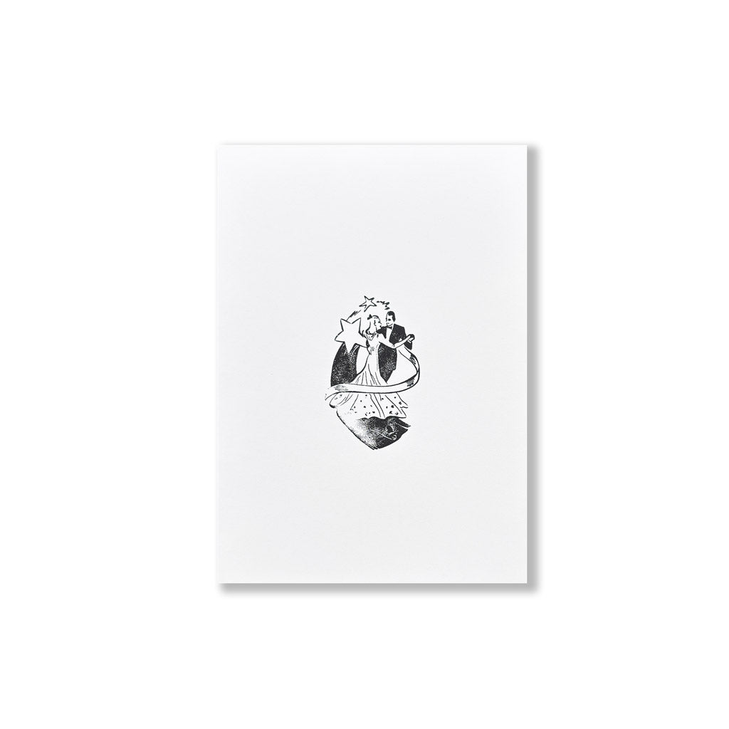 Starlit Dance - Vintage Letterpress Block 5x7 Print