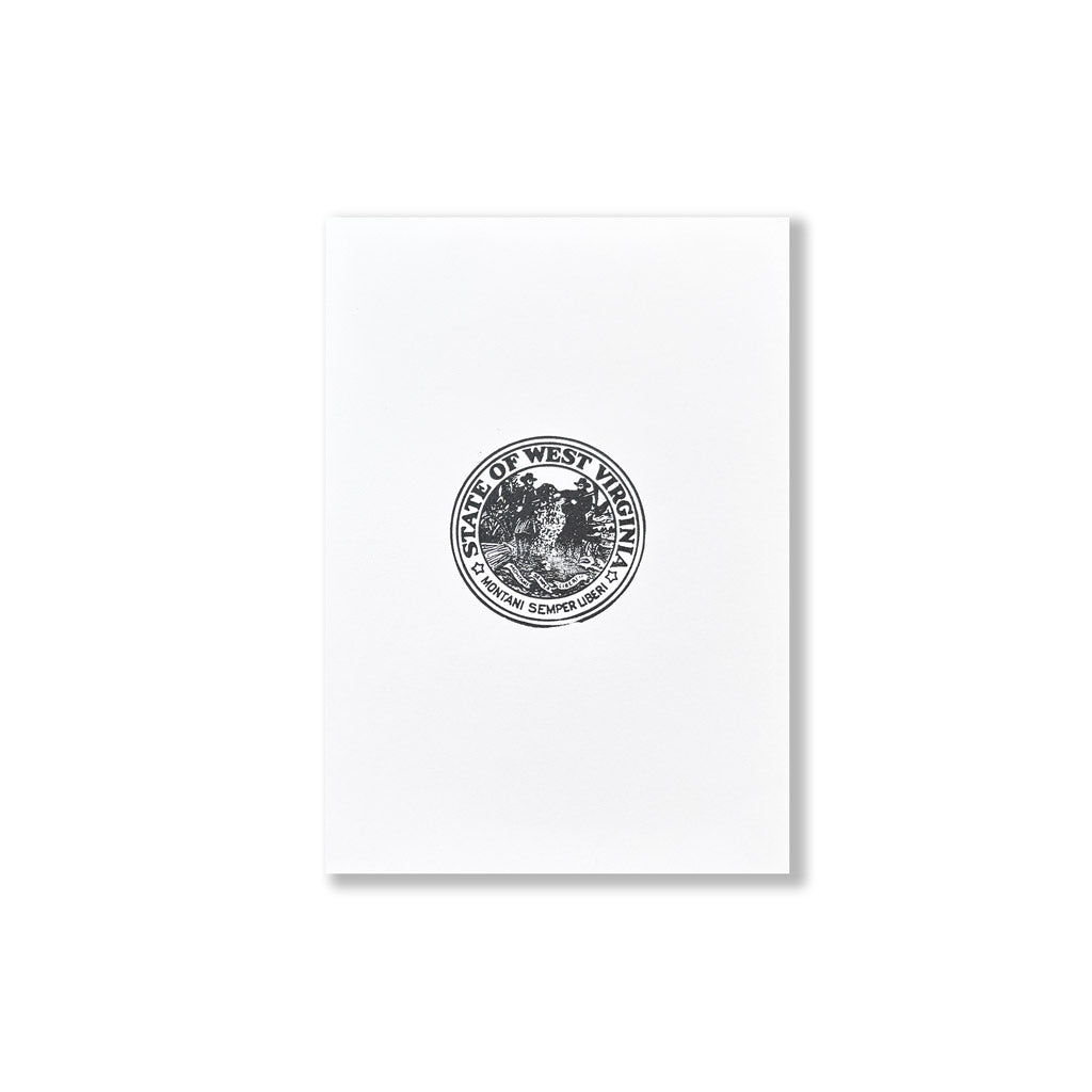 West Virginia State Seal - Vintage Letterpress Block 5x7 Print