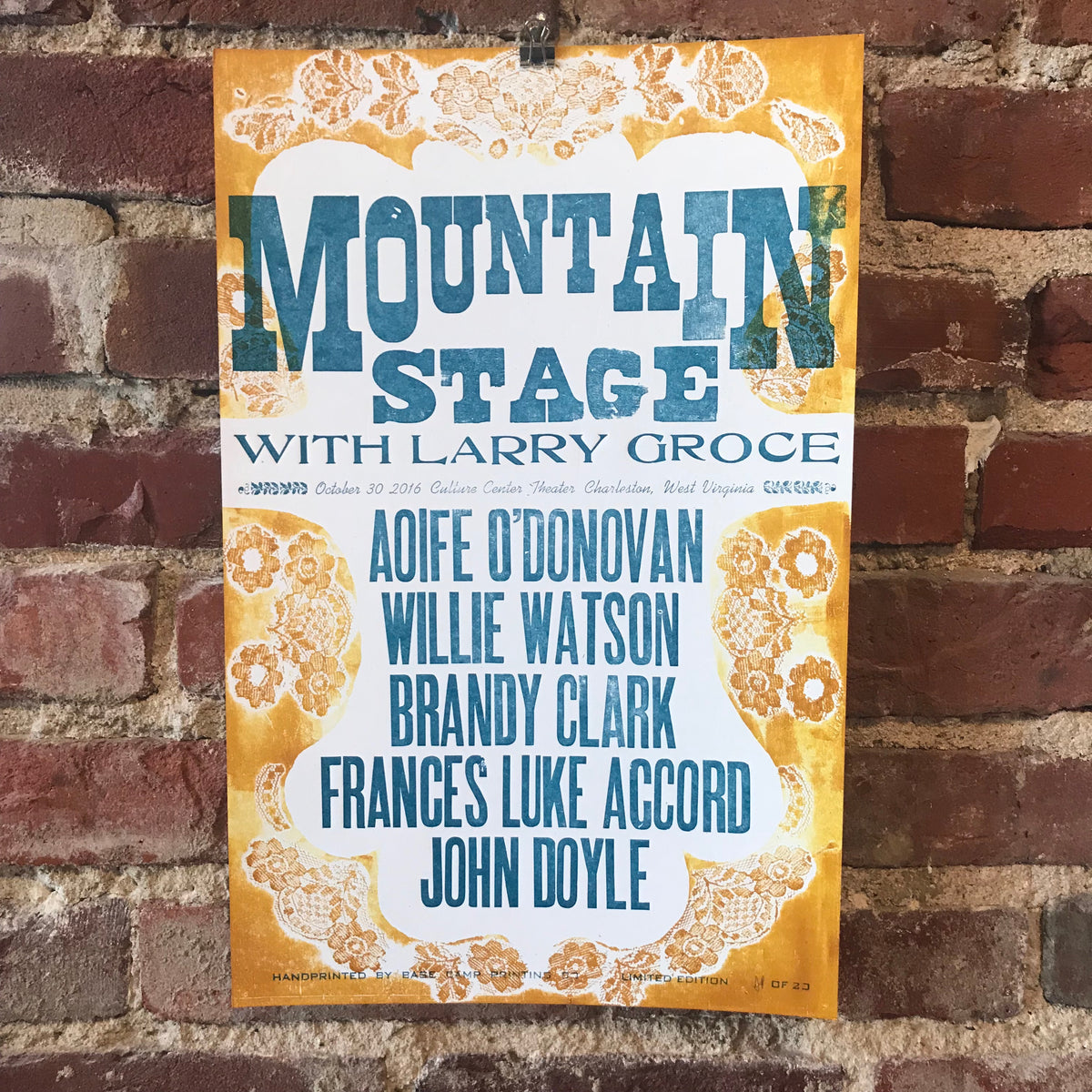 October 30th, 2016 Mountain Stage Poster