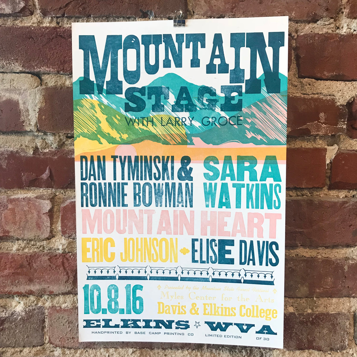 October 8th, 2016 Mountain Stage Poster