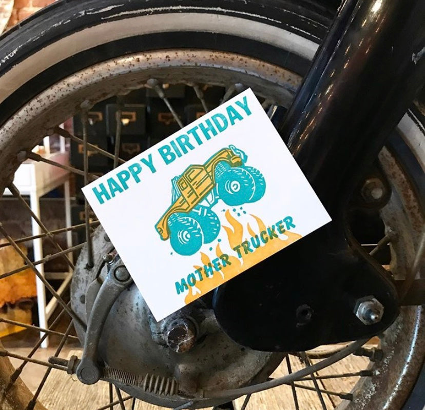 Happy Birthday Mother Trucker Greeting Card