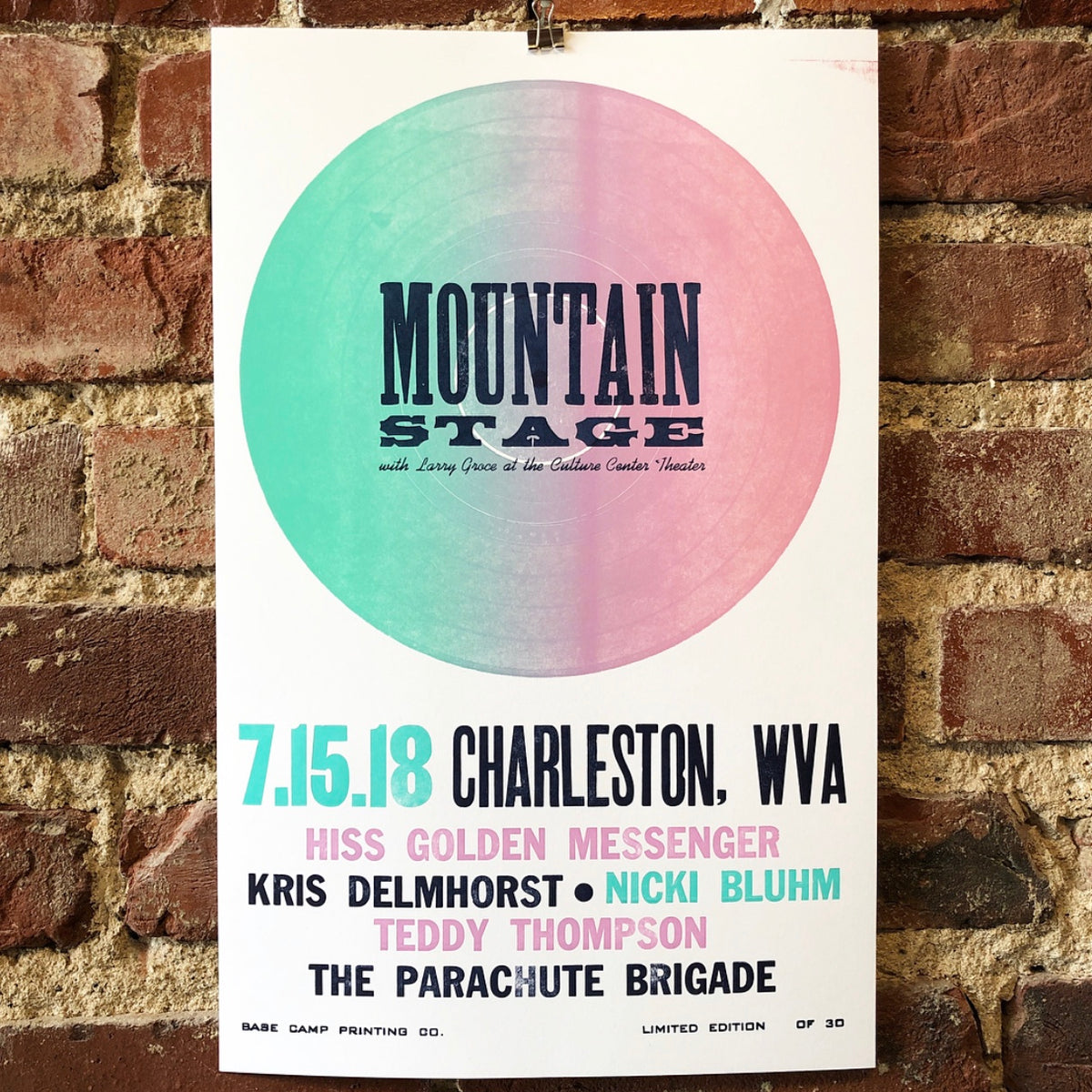 July 15th, 2018 Mountain Stage Poster