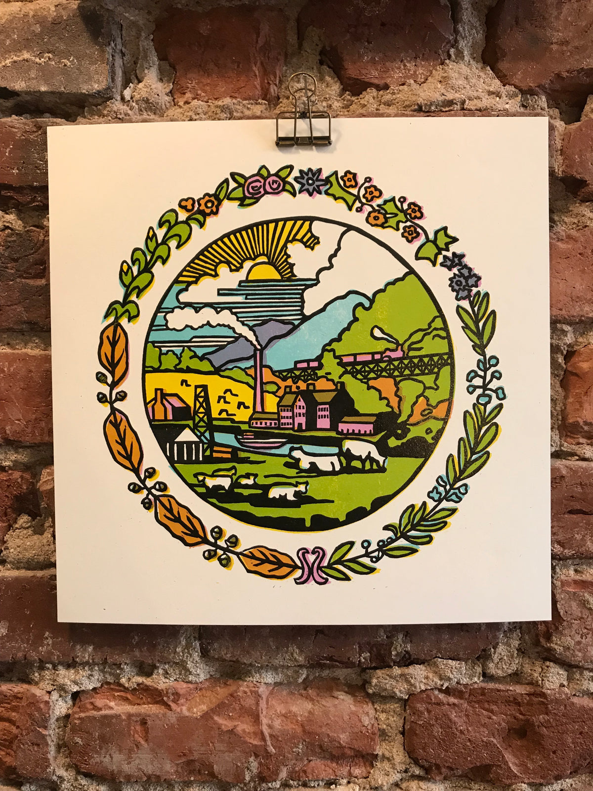 Reverse State Seal of West Virginia 12x12 Print