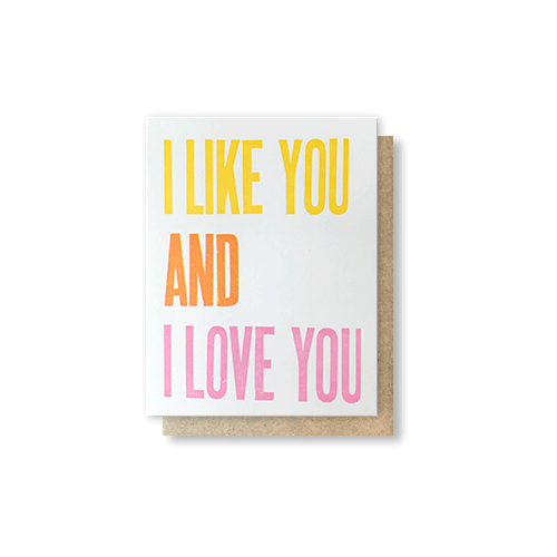 I Like You &amp; I Love You Greeting Card