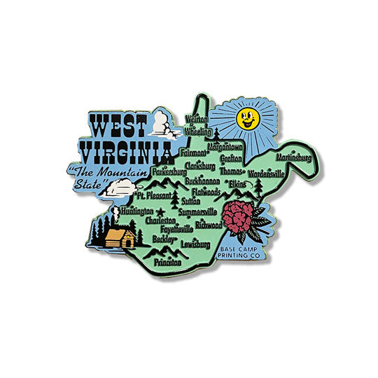 WV Mountain State 3D Magnet