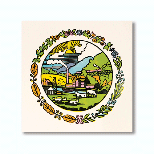 Reverse State Seal of West Virginia 12x12 Print